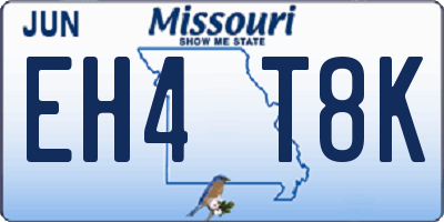 MO license plate EH4T8K