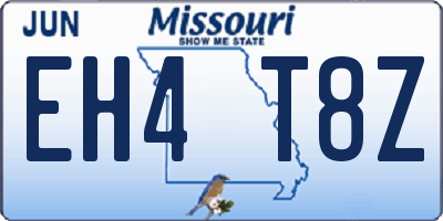 MO license plate EH4T8Z