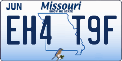 MO license plate EH4T9F