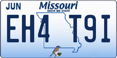 MO license plate EH4T9I