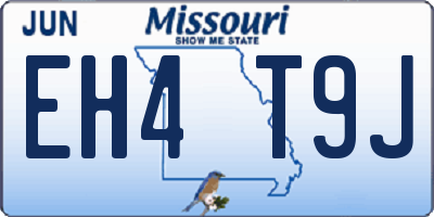 MO license plate EH4T9J