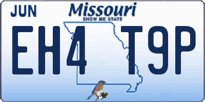 MO license plate EH4T9P