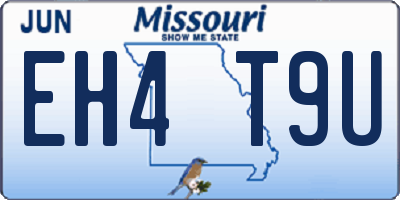 MO license plate EH4T9U