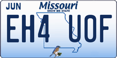 MO license plate EH4U0F