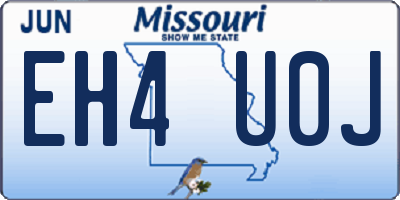 MO license plate EH4U0J