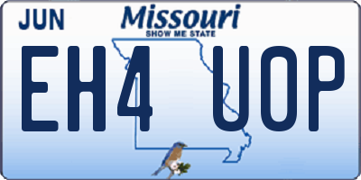 MO license plate EH4U0P