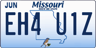 MO license plate EH4U1Z