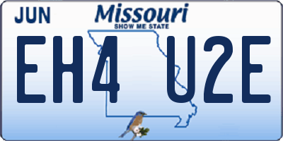 MO license plate EH4U2E