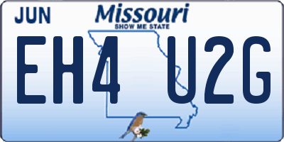 MO license plate EH4U2G