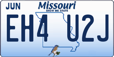MO license plate EH4U2J