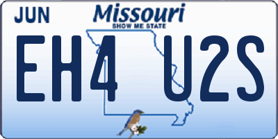 MO license plate EH4U2S
