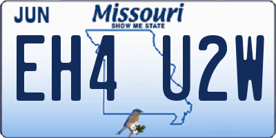 MO license plate EH4U2W