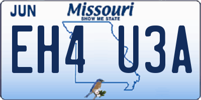 MO license plate EH4U3A
