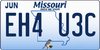 MO license plate EH4U3C