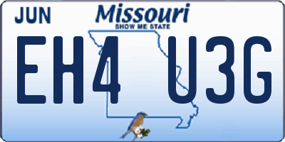 MO license plate EH4U3G
