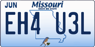 MO license plate EH4U3L
