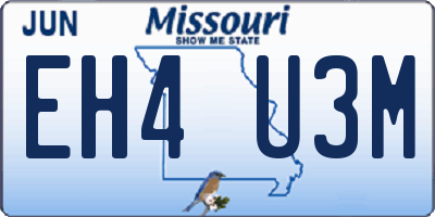 MO license plate EH4U3M