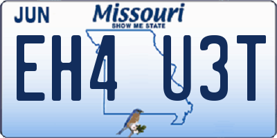 MO license plate EH4U3T