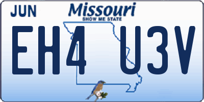 MO license plate EH4U3V