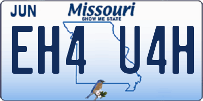 MO license plate EH4U4H