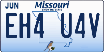 MO license plate EH4U4V