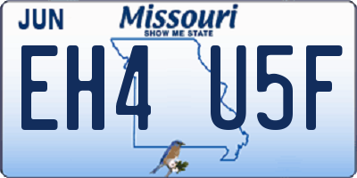 MO license plate EH4U5F