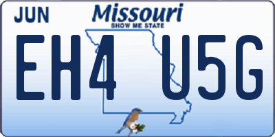 MO license plate EH4U5G