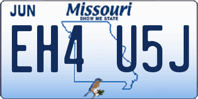 MO license plate EH4U5J