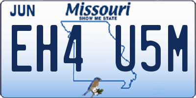 MO license plate EH4U5M