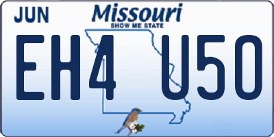 MO license plate EH4U5O