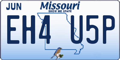 MO license plate EH4U5P