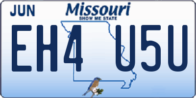 MO license plate EH4U5U