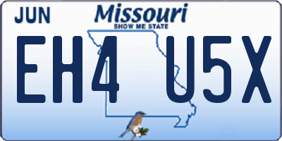 MO license plate EH4U5X