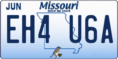 MO license plate EH4U6A