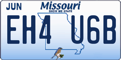 MO license plate EH4U6B