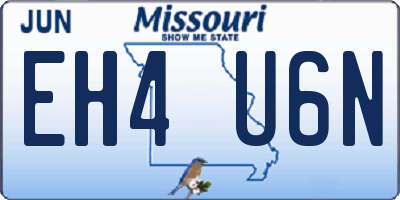 MO license plate EH4U6N