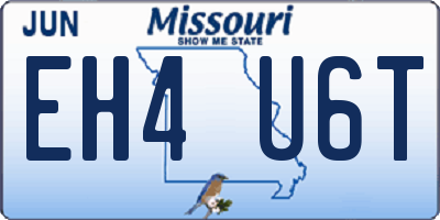 MO license plate EH4U6T