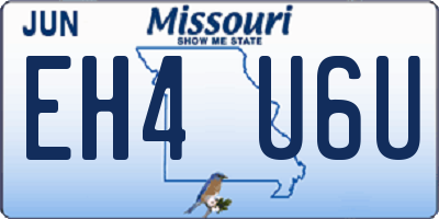 MO license plate EH4U6U