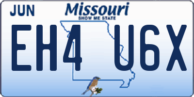 MO license plate EH4U6X