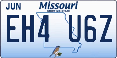 MO license plate EH4U6Z