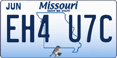 MO license plate EH4U7C