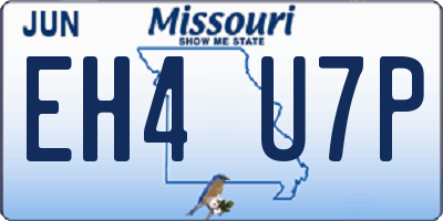 MO license plate EH4U7P