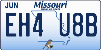 MO license plate EH4U8B