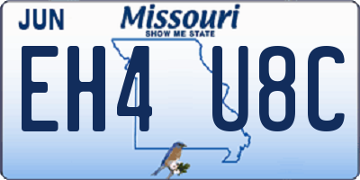 MO license plate EH4U8C