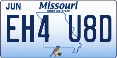MO license plate EH4U8D