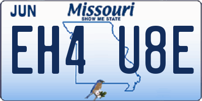 MO license plate EH4U8E