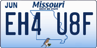 MO license plate EH4U8F