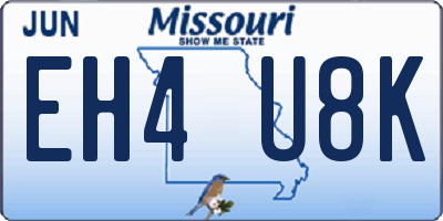 MO license plate EH4U8K