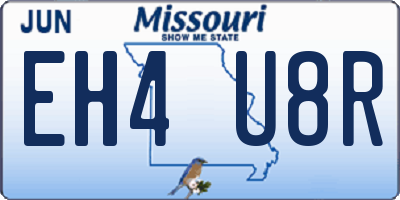 MO license plate EH4U8R