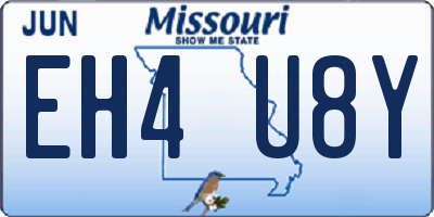 MO license plate EH4U8Y